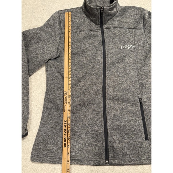 Eddie Bauer Jacket Pepsi Womens M Gray Zip Up Sweater Fleece - Picture 6 of 8